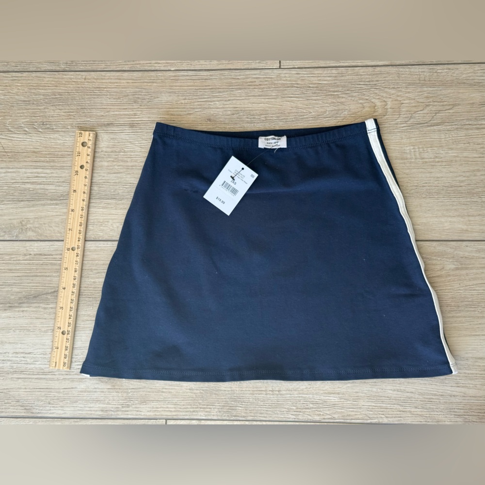 New Cotton On Pull-On Navy White Stripe Active Athletic Skort Skirt XS - Picture 2 of 8